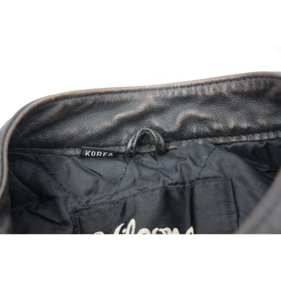 Vintage wilsons Mens 42 distressed leather jacket biker cafe racer asymmetrical - Picture 15 of 16